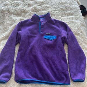 Patagonia Purple Fleece Pullover with Blue Accents